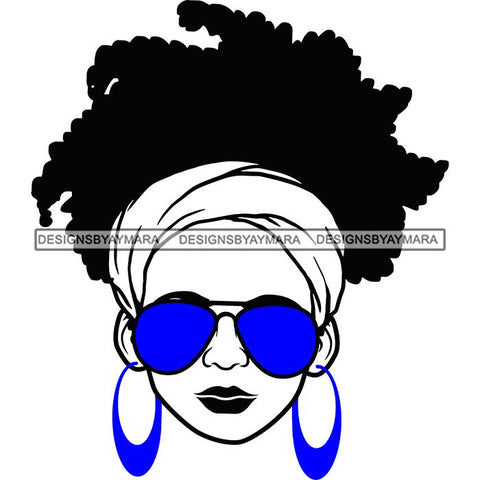 Afro Lola Boss Lady Dope Diva Glamour Wearing Glasses Accesories .SVG Cut Files