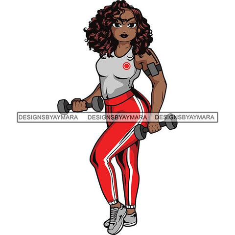 Lola Afro Beautiful Black Proud Woman Working Out .SVG Cutting Files For Silhouette and Cricut and More!