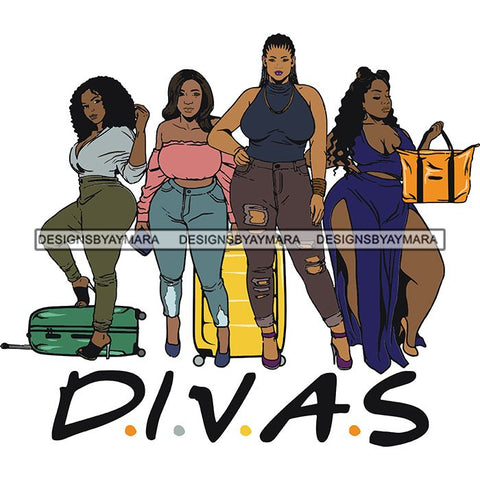 Ladies Getaway Vacation Trip Travel Adventure Best Friends Forever Buddy Sister Divas Melanin Girlfriends SVG Files For Cutting and More!