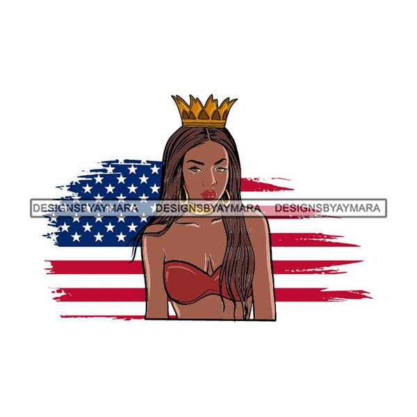 USA Country Afro Diva Proud Roots Pretty Woman Fashion .SVG Cutting Files For Silhouette and Cricut and More!