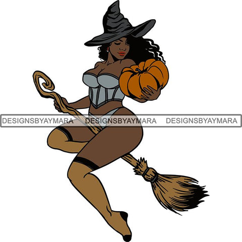 Afro Sexy Witches Halloween SVG Cutting Files For Silhouette Cricut and More