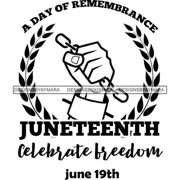 June 19 Juneteenth Emancipation Freedom Holiday African American History  SVG PNG JPG Vector Cutting Files