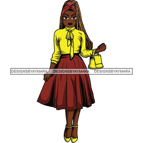 Afro Lola Classy Fashion Girl Fashionable Woman .SVG Clipart Cutting Files For Silhouette and Cricut and More!