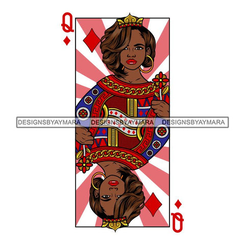 Afro Queen Lola Ace Casino Design Blackjack Poker Gambling Crown Royal SVG Cutting Files For Silhouette Cricut and More!