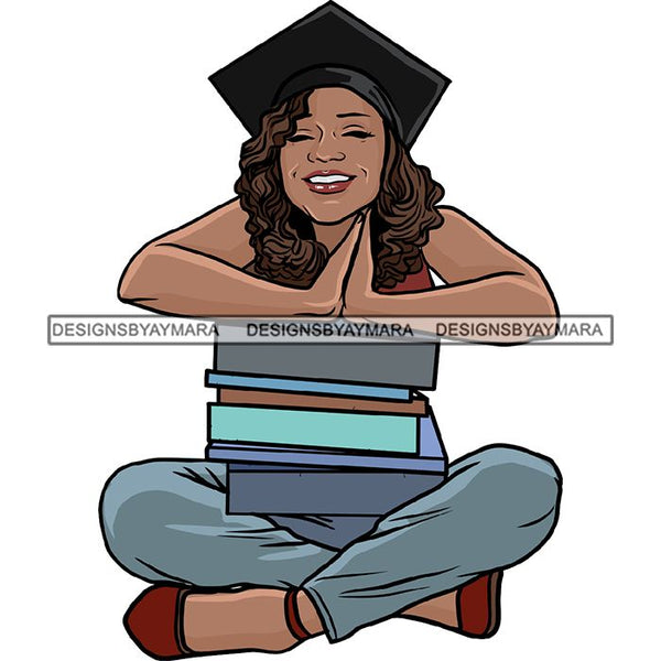 Graduation Achievement Hard Work Diploma Success Robe Cap Certificate College SVG Cutting Files