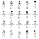Bundle 20 Afro Lola Boss Confident Classy Woman Black and White Designs SVG Cutting Files For Silhouette Cricut and More