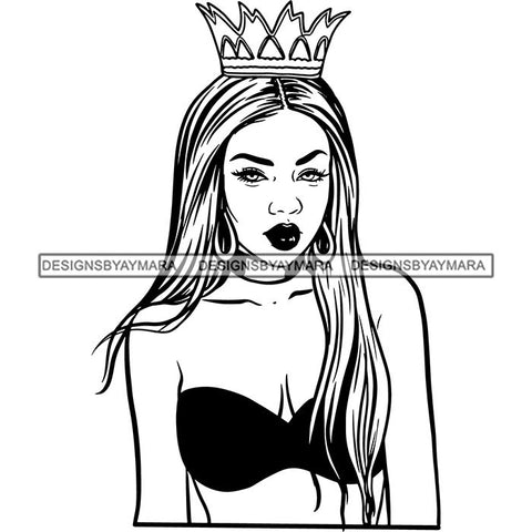 Ebony Afro Woman Nubian Melanin Brown Skin Makeup Model Glasses Accesories SVG Cut Files