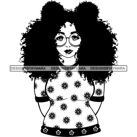 Afro Nubian Melanin Popping Kinky Hair Beautiful African American Woman SVG Cutting Files