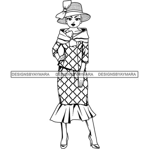 Afro Classy Lola Church Lady Glamour .SVG Clipart Vector Cutting Files For Circuit Silhouette Cricut and More!