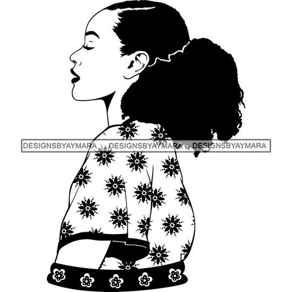 Afro Nubian Melanin Popping Kinky Hair Beautiful African American Woman SVG Cutting Files