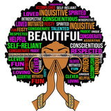 Afro Woman Praying Hair Life Quotes Strong Independent Educated Melanin SVG Cutting Files