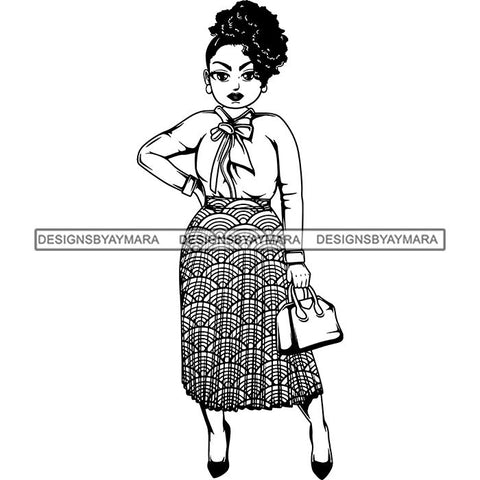 Afro Classy Lola Elegance Glamour Church Lady .SVG Clipart Vector Cutting Files For Circuit Silhouette Cricut and More!