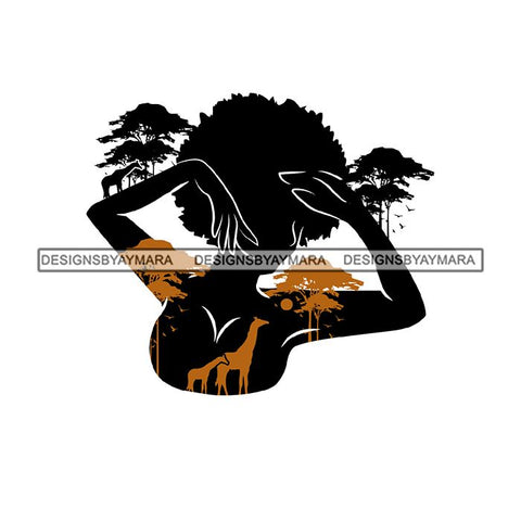 Sensual African Artwork Woman Body Proud Roots Safari Savanna Africa Continent Exotic Environment SVG Files For Cutting and More!