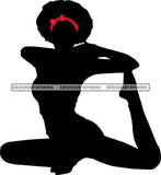 Afro Woman Silhouette Doing Yoga Meditating Relax Meditate .SVG Cutting Files For Silhouette Cricut and More!