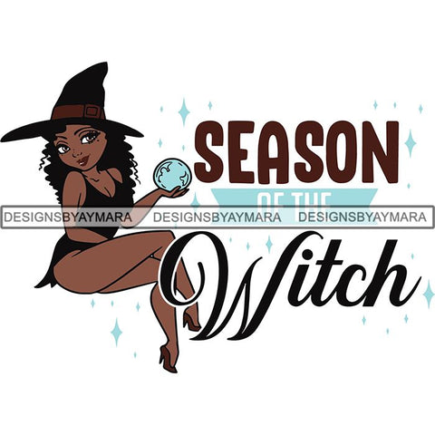 Afro Sexy Witches Halloween SVG Cutting Files For Silhouette Cricut and More