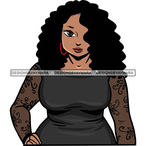 Attractive BBW Nubian Melanin Popping Beautiful African American Big Woman SVG Cutting Files
