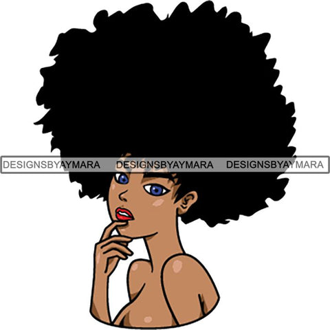 Afro Melanin Popping Lola Kinky Hair God Quotes SVG Cutting Files For Silhouette Cricut and More