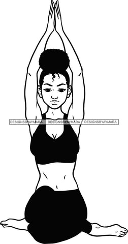 Woman Doing Yoga Meditation Wellness Meditate Relax Inhale Exhale Pose Position .SVG Cutting Files For Silhouette Cricut and More!