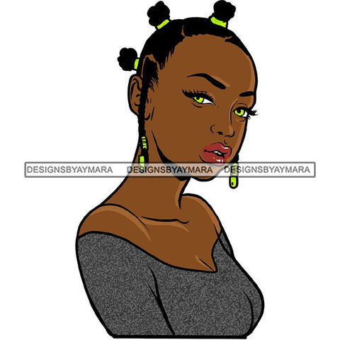 Ebony Afro Woman Nubian Melanin Brown Skin Makeup Model Glasses Accesories SVG Cut Files