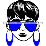 Afro Lola Boss Lady Dope Diva Glamour Wearing Glasses Accesories .SVG Cut Files