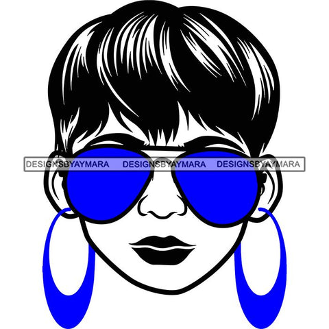Afro Lola Boss Lady Dope Diva Glamour Wearing Glasses Accesories .SVG Cut Files