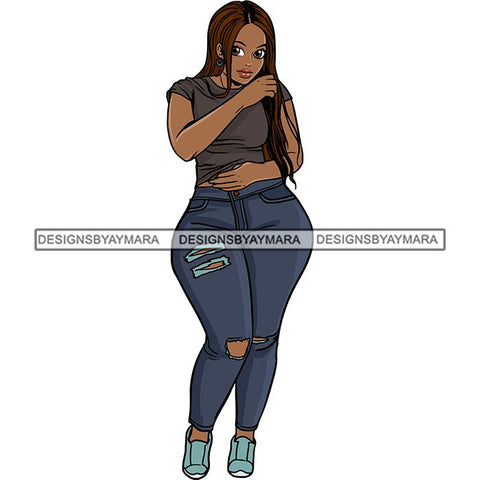 Afro Thick Thigh Big Eyes Woman Sassy Exotic Curvy Goddess .SVG Cutting Files For Silhouette and Cricut and More!