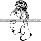 Afro Woman Braids Dreads Dreadlocks Hairstyle SVG Cut Files For Silhouette and Cricut