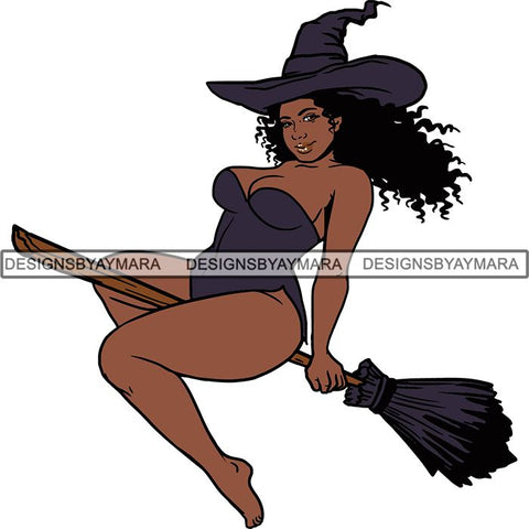 Afro Sexy Witches Halloween SVG Cutting Files For Silhouette Cricut and More