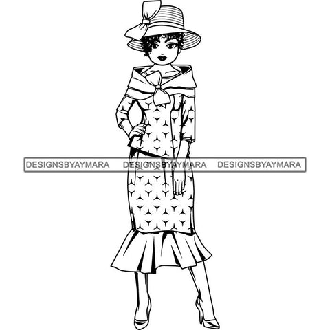 Afro Classy Lola Church Lady Glamour .SVG Clipart Vector Cutting Files For Circuit Silhouette Cricut and More!