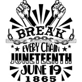 June 19 Juneteenth Emancipation Freedom Holiday African American History  SVG PNG JPG Vector Cutting Files