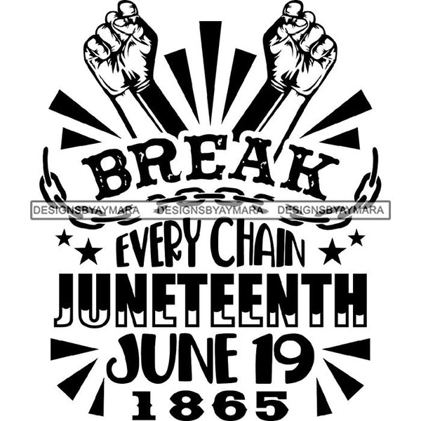 June 19 Juneteenth Emancipation Freedom Holiday African American History  SVG PNG JPG Vector Cutting Files