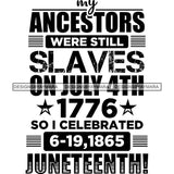 June 19 Juneteenth Emancipation Freedom Holiday African American History  SVG PNG JPG Vector Cutting Files
