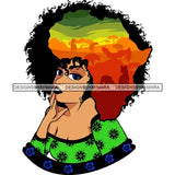 Safari Goddess Africa Continent African American Woman Savanna Animals Hair SVG Cutting Files.