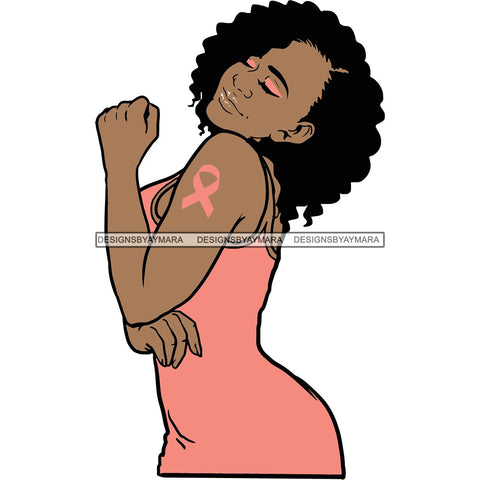 Strong Afro Woman SVG Cancer Survivor Cutting Files For Silhouette Cricut and More
