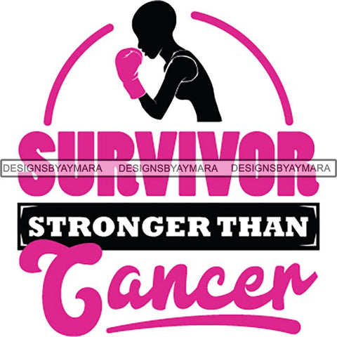 Strong Afro Woman SVG Cancer Survivor Cutting Files For Silhouette Cricut and More