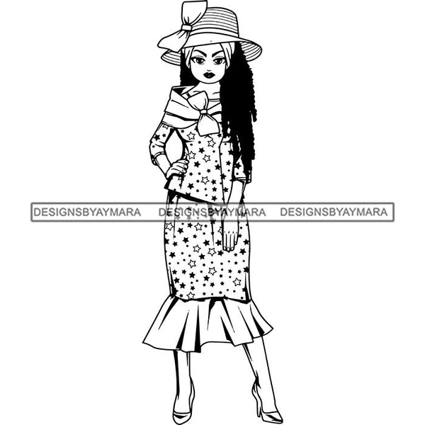 Afro Classy Lola Church Lady Glamour .SVG Clipart Vector Cutting Files For Circuit Silhouette Cricut and More!