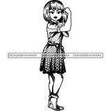 Afro Strong Lola Flexing We Can Do It Woman Power .SVG Cutting Files For Silhouette Cricut and More!
