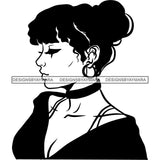 Ebony Afro Woman Nubian Melanin Brown Skin Makeup Model Glasses Accesories SVG Cut Files