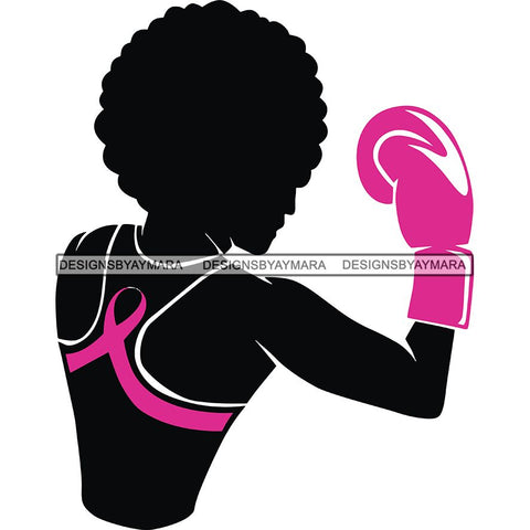 Strong Afro Woman SVG Cancer Survivor Cutting Files For Silhouette Cricut and More
