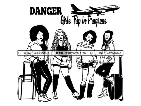 Ladies Trip Flight Getaway SVG Cut Files For Silhouette and Cricut