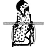 Afro Nubian Wheel Chair Melanin Popping Kinky Hair Beautiful African American Woman SVG Cutting Files