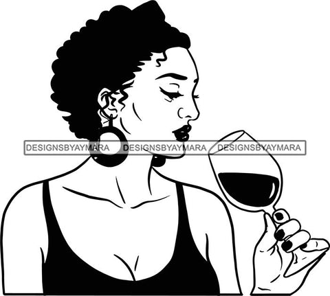 Woman Drinking Wine Relax Chilling Free Stress Feeling Fine Like a Red Wine Alcohol Drinker SVG Cutting Files For Silhouette Cricut and More!