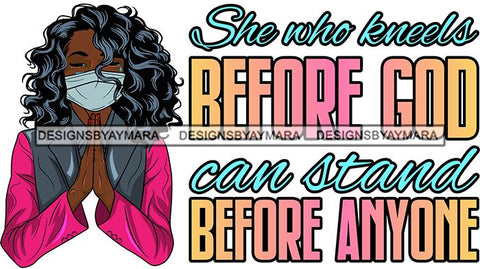 Afro Lola Praying God For Strength Protection Quotes Sad Crying Pain Face Mask Begging Prayers Virus SVG Vector Clipart Cutting Files