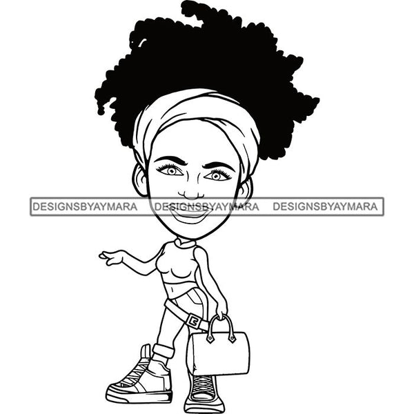 Cute Afro Lola Boss Lady Summer Fashion Dope Diva Glamour .SVG Cutting