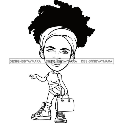 Cute Afro Lola Boss Lady Summer Fashion Dope Diva Glamour .SVG Cutting