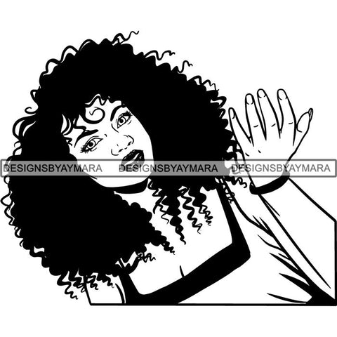 Afro Independent Successful Woman SVG Cutting Files For Silhouette Cricut and More