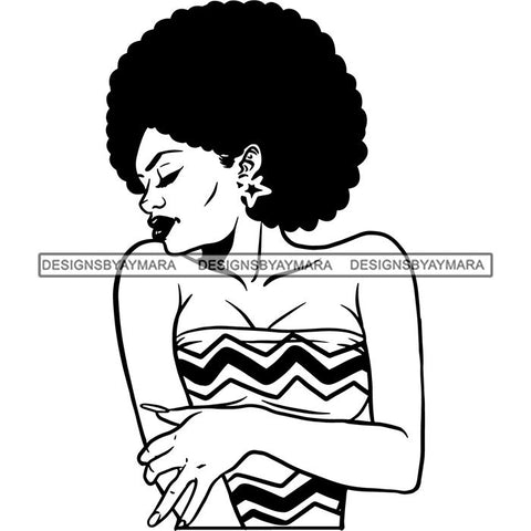 Ebony Afro Woman Nubian Melanin Brown Skin Makeup Model Glasses Accesories SVG Cut Files