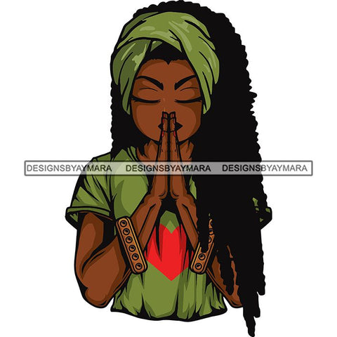 Afro Lola Praying God Lord Prayers In God We Trust .SVG Clipart Cutting Files For Silhouette and Cricut and More!