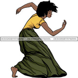 Afro Black Ballerina Woman Ballet Dancer .PNG Print File Not For Cutting