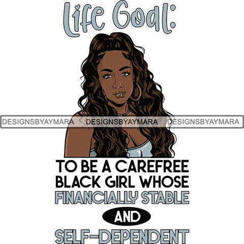 Afro Independent Successful Woman SVG Cutting Files For Silhouette Cricut and More